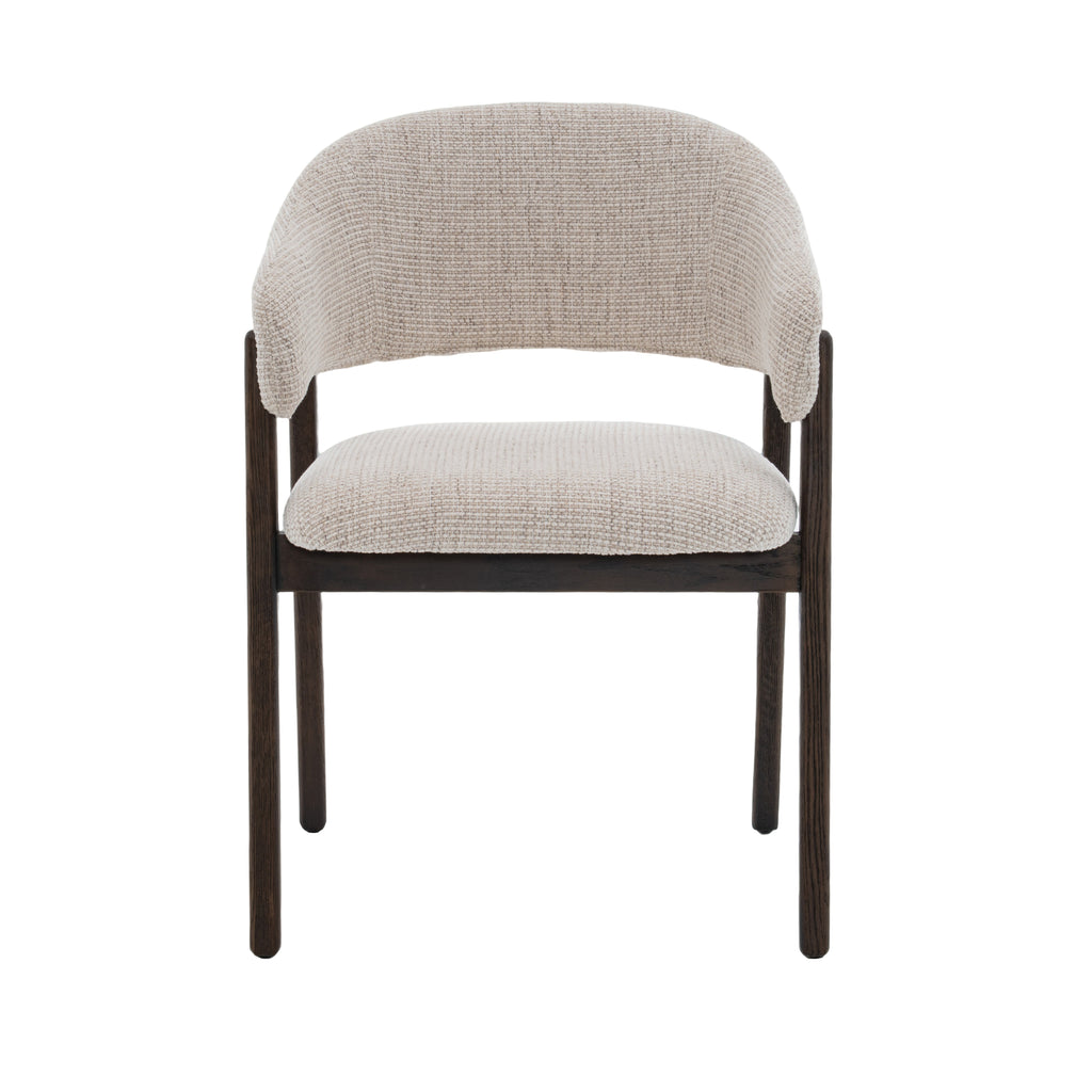 Fiol Dining Chair – Beige Upholstery & Dirty Oak Wood Frame