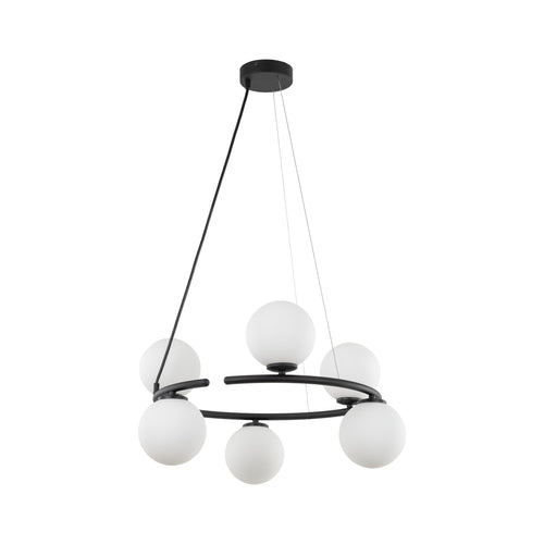 ANABELLE 6-Light Scandinavian Globe Chandelier for Dining Room & Modern Interiors
