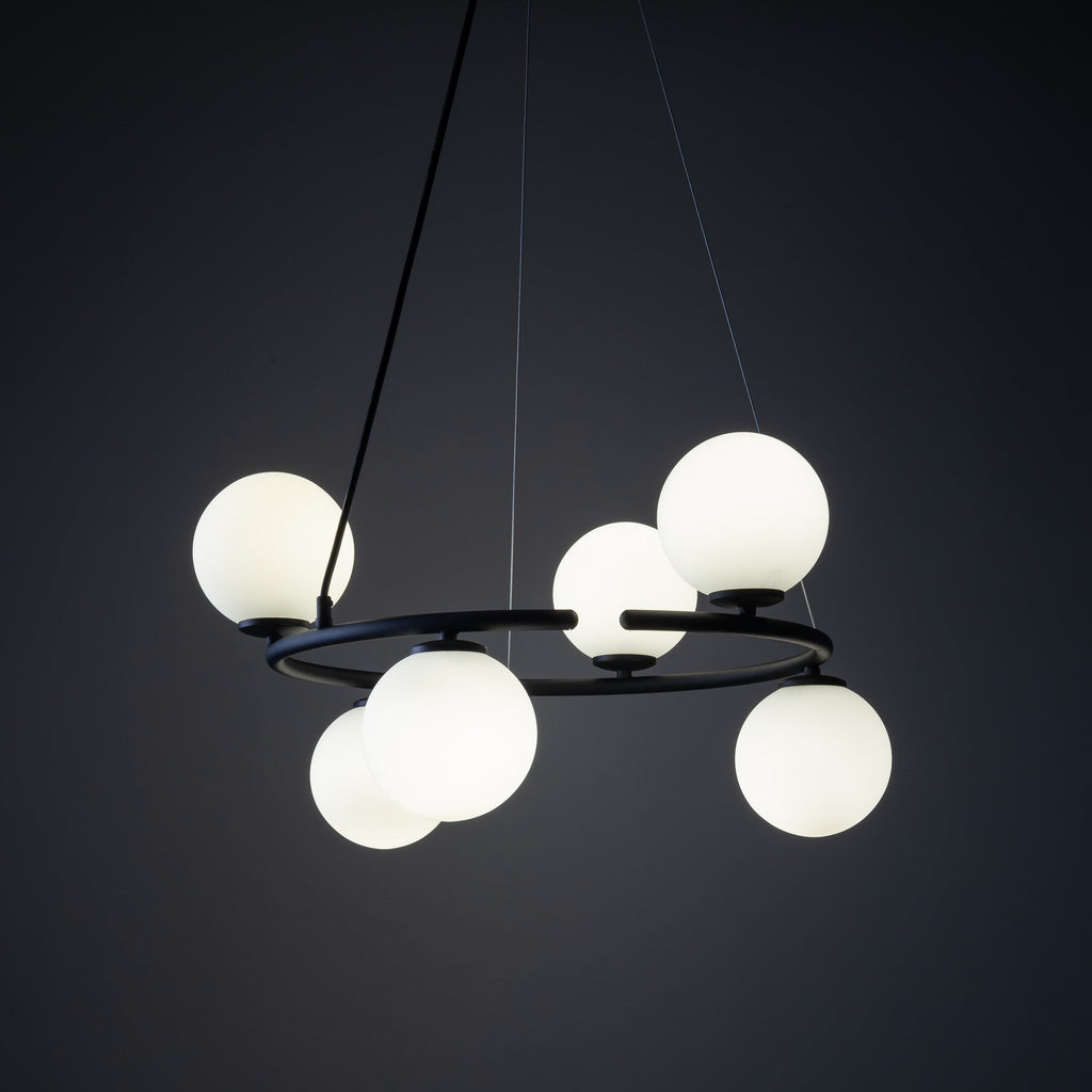 ANABELLE 6-Light Scandinavian Globe Chandelier for Dining Room & Modern Interiors
