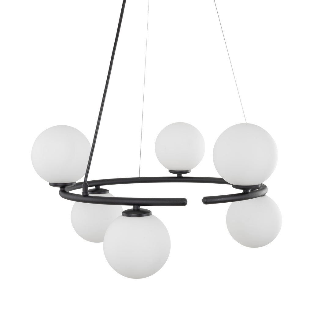 ANABELLE 6-Light Scandinavian Globe Chandelier for Dining Room & Modern Interiors