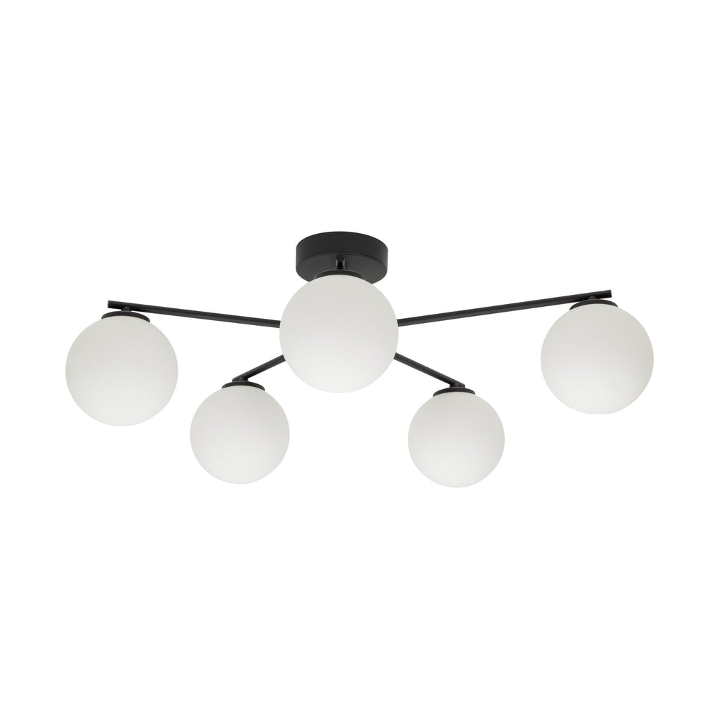 ELTON Black 5-Light Scandinavian Ceiling Light for Living Room, Bedroom & Hallway