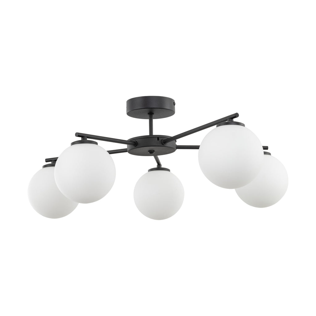 ELTON Black 5-Light Scandinavian Ceiling Light for Living Room, Bedroom & Hallway