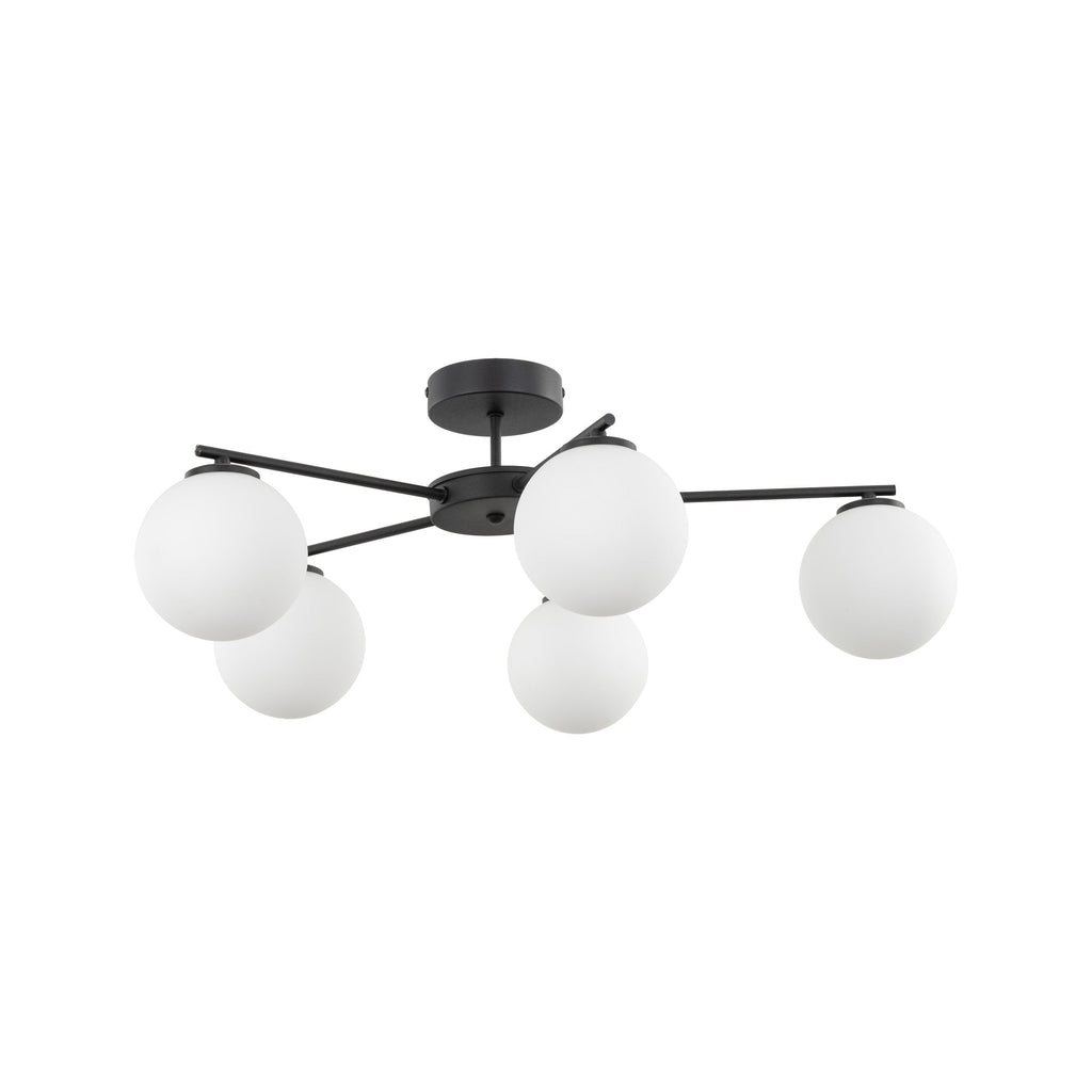 ELTON Black 5-Light Scandinavian Ceiling Light for Living Room, Bedroom & Hallway