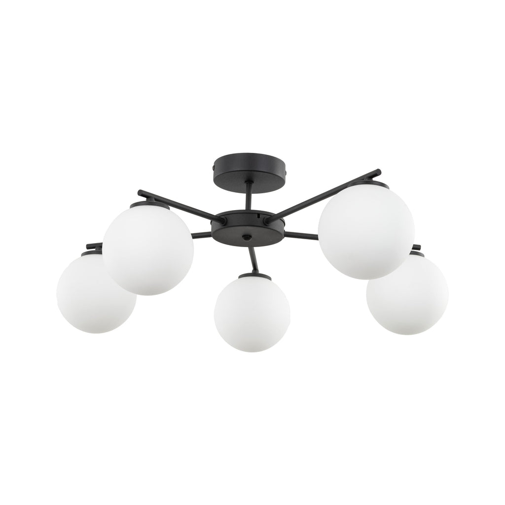 ELTON Black 5-Light Scandinavian Ceiling Light for Living Room, Bedroom & Hallway