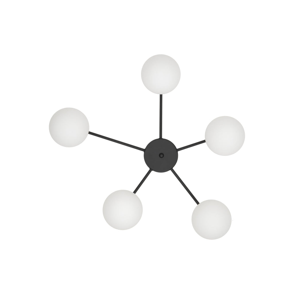ELTON Black 5-Light Scandinavian Ceiling Light for Living Room, Bedroom & Hallway