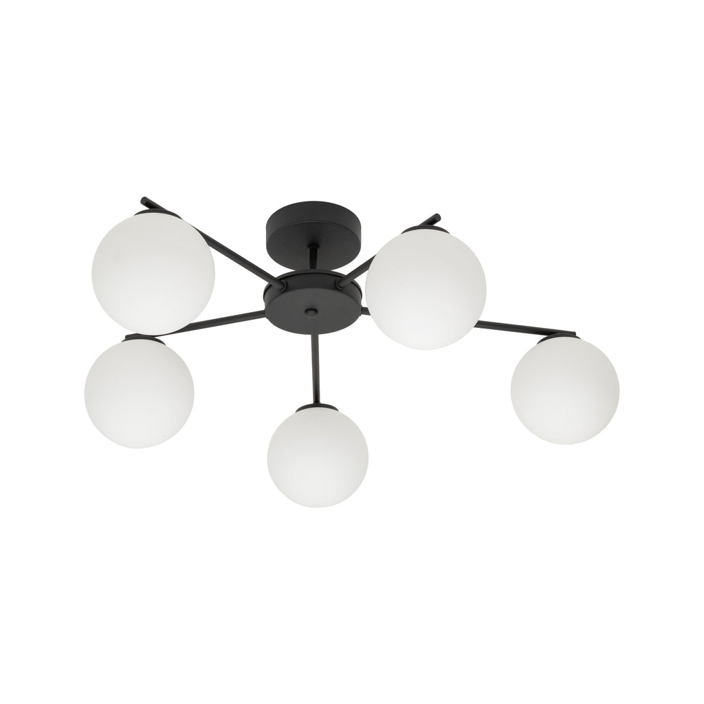 ELTON Black 5-Light Scandinavian Ceiling Light for Living Room, Bedroom & Hallway