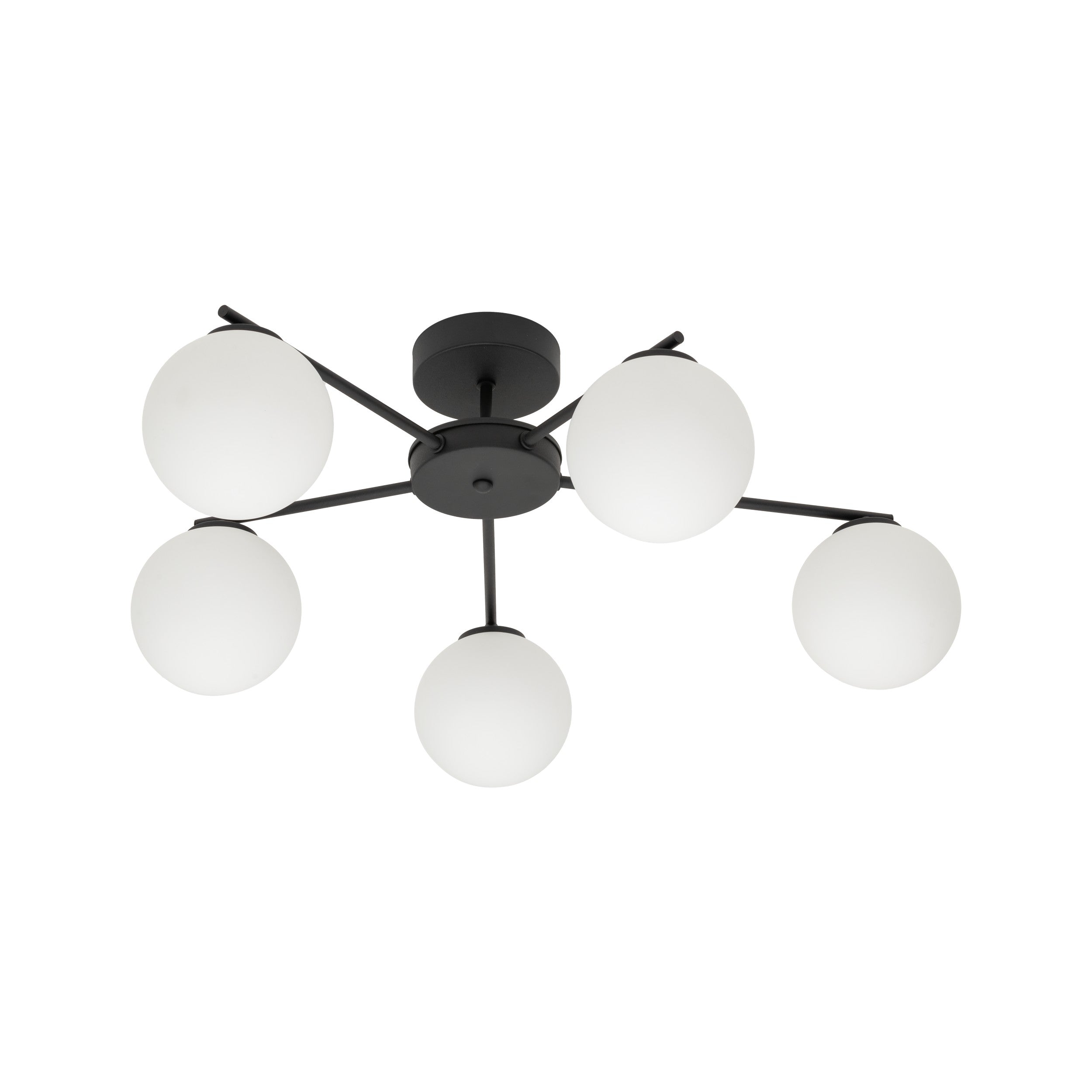 ELTON Black 5-Light Scandinavian Ceiling Light for Living Room, Bedroom & Hallway
