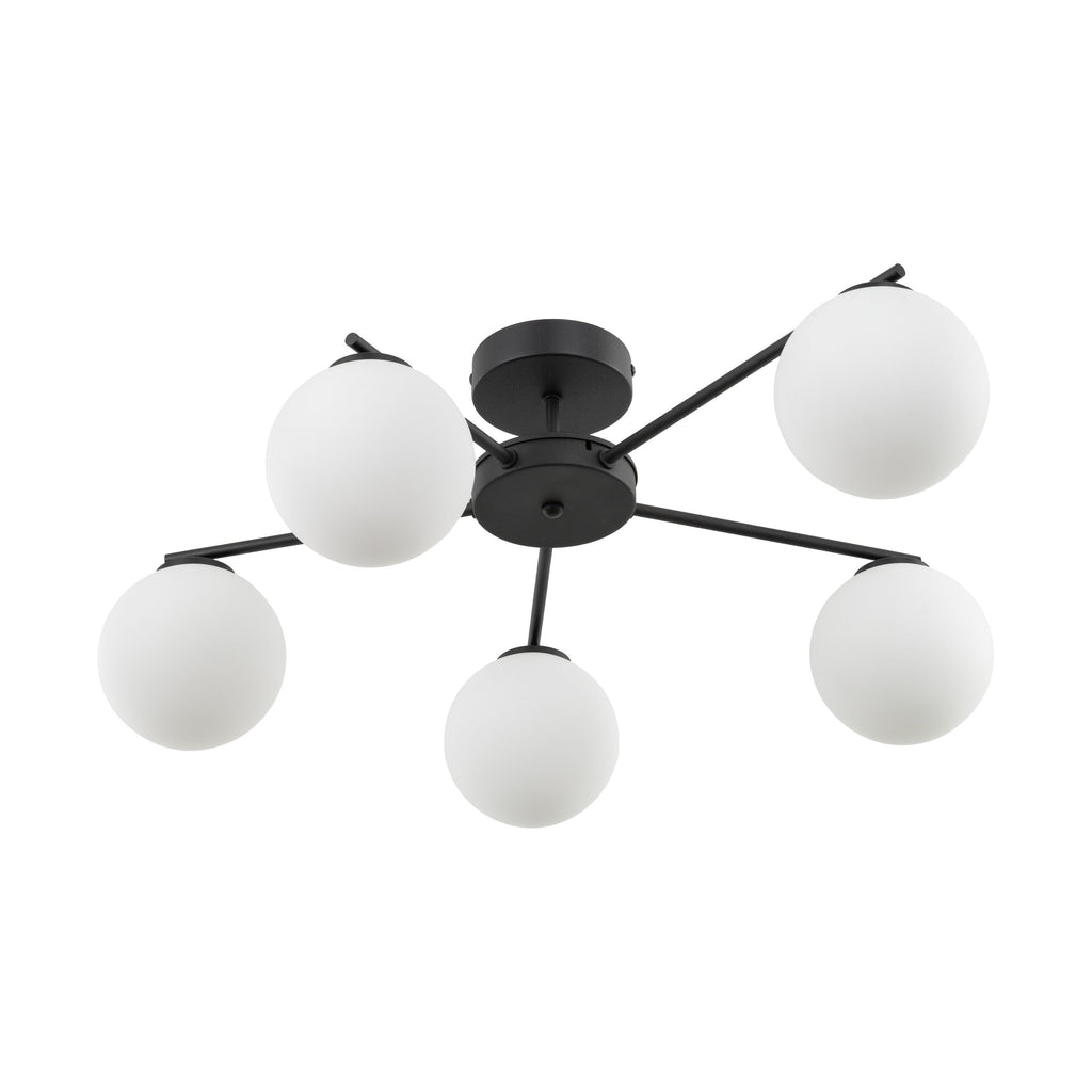 ELTON Black 5-Light Scandinavian Ceiling Light for Living Room, Bedroom & Hallway