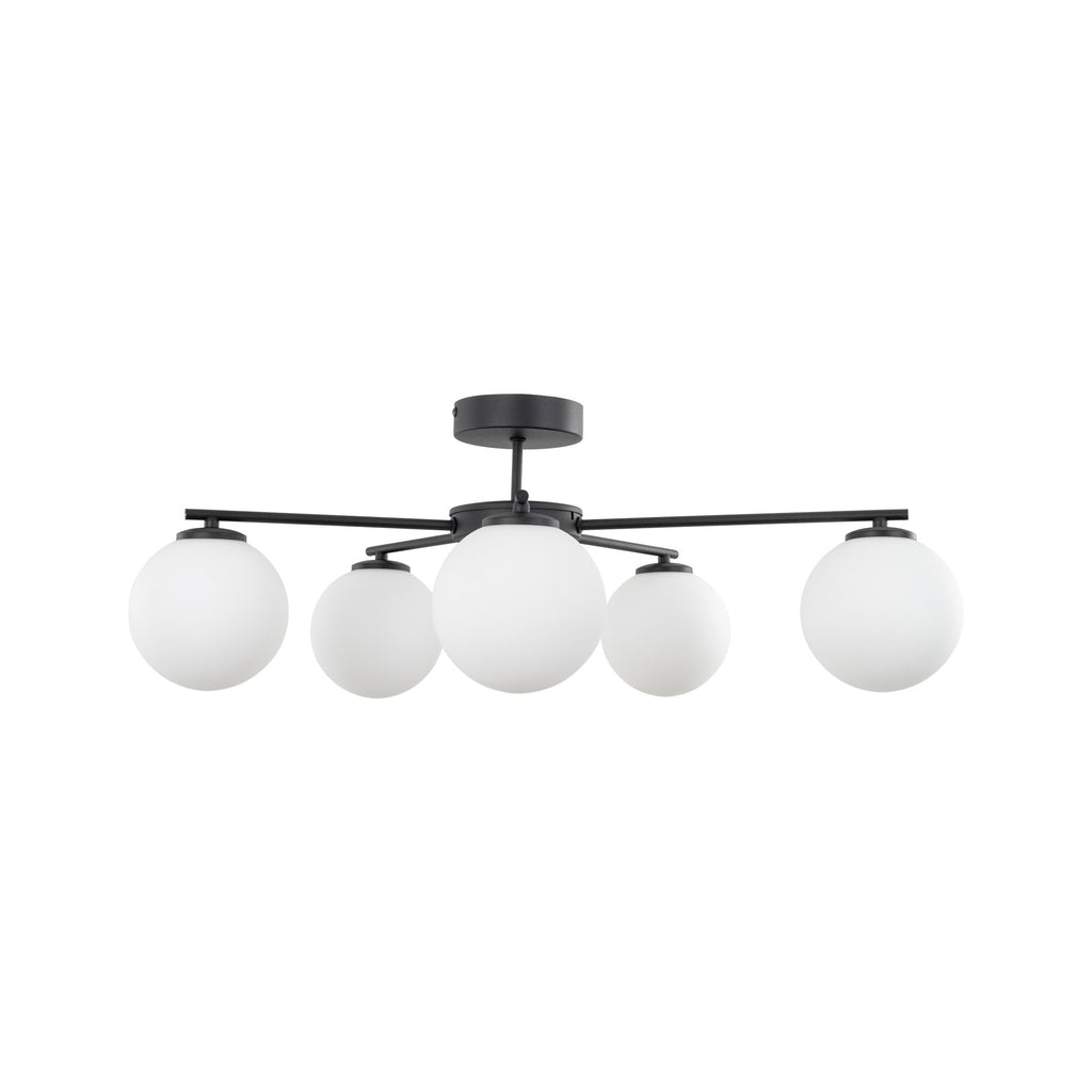 ELTON Black 5-Light Scandinavian Ceiling Light for Living Room, Bedroom & Hallway