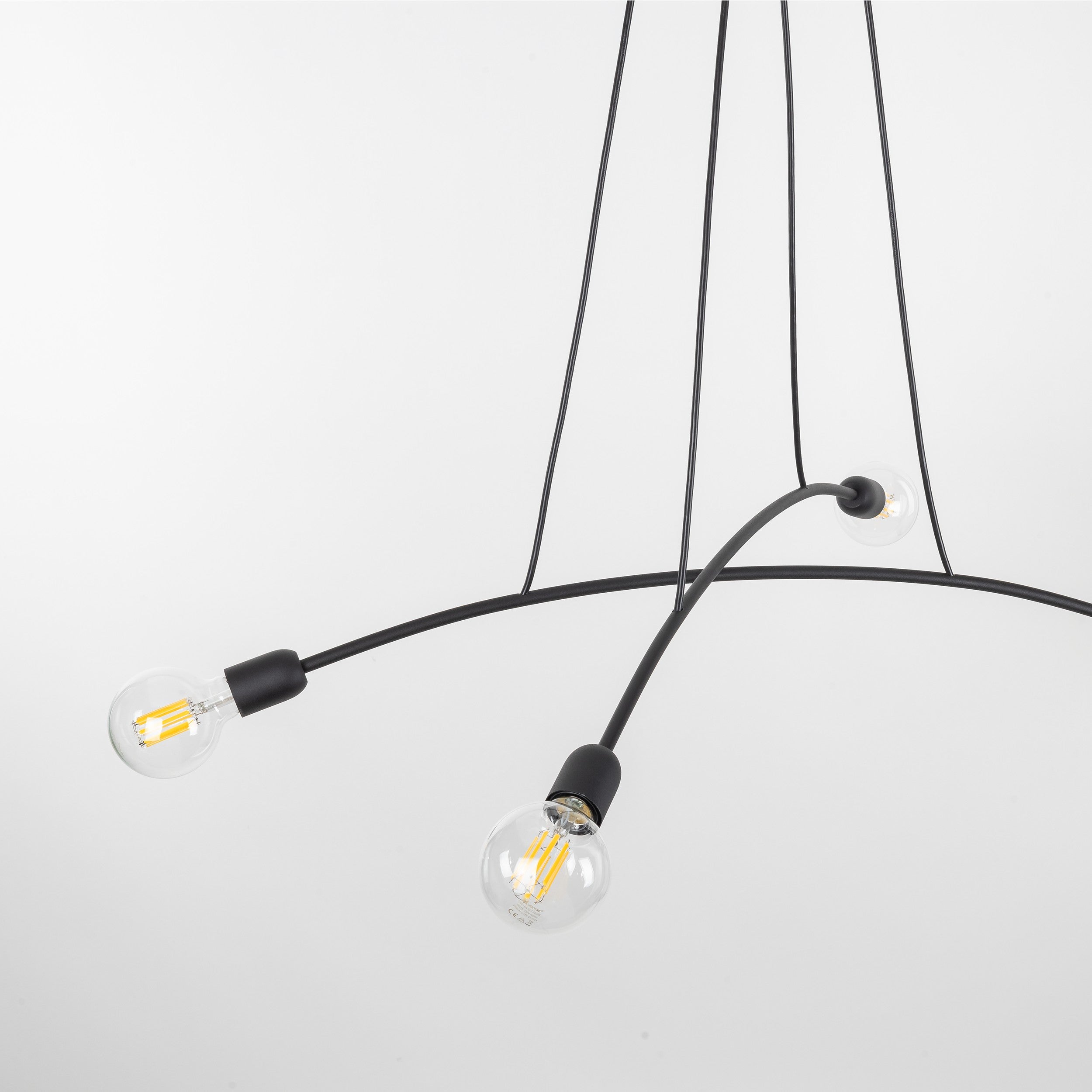 HELIX Black Minimalist 4-Light Pendant for Kitchen Island & Dining Table (Clearance)