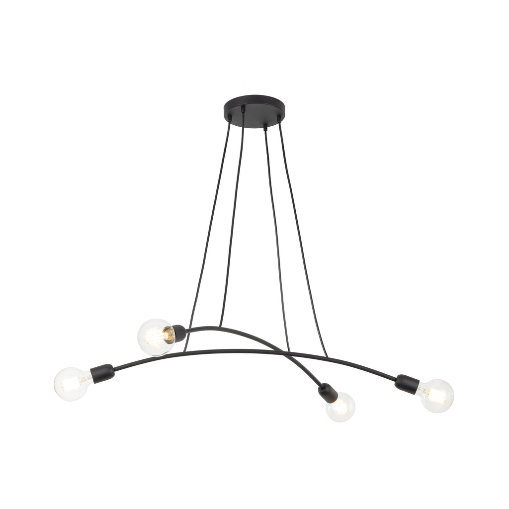 HELIX Black Minimalist 4-Light Pendant for Kitchen Island & Dining Table (Clearance)