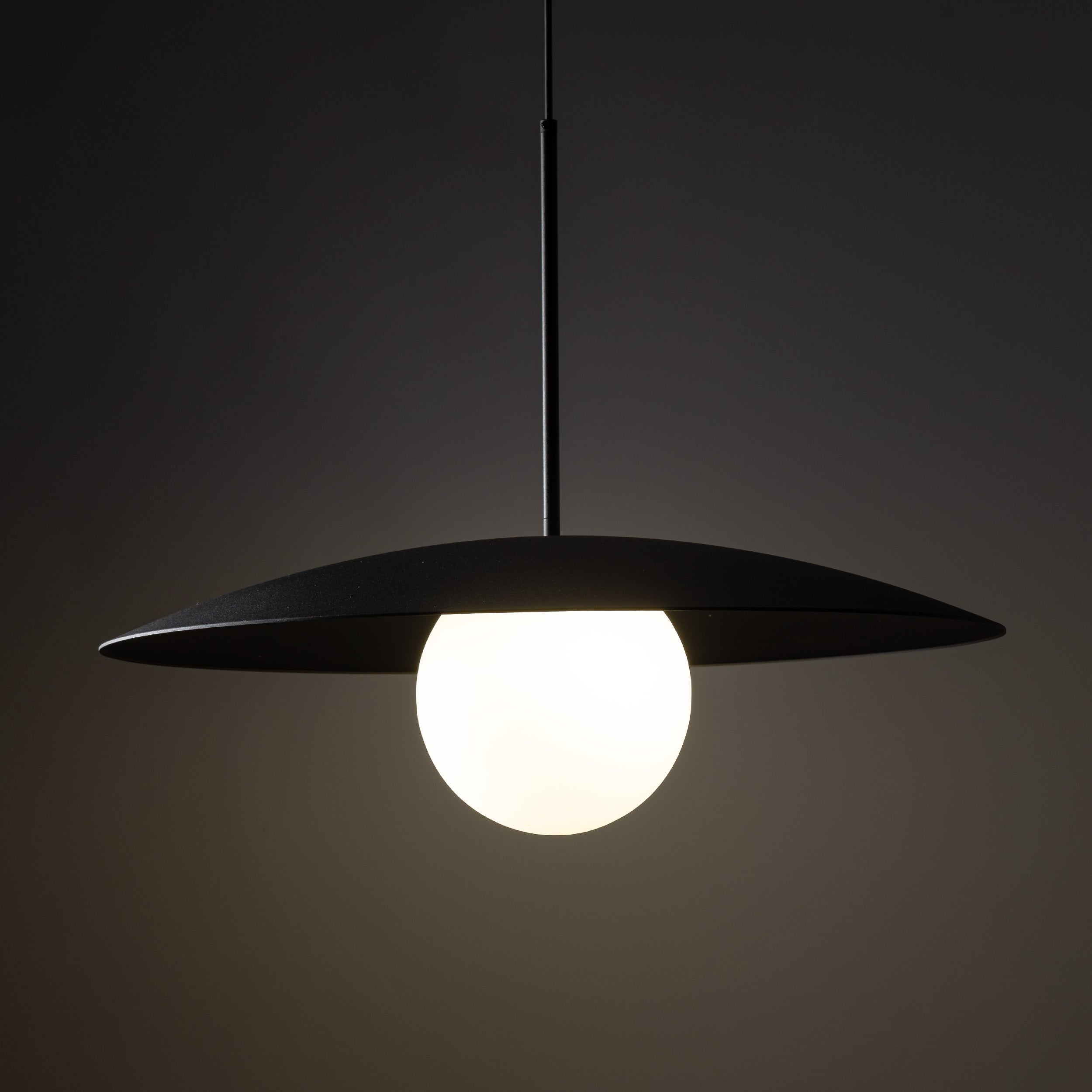 SLATE Mid-Century Modern Wide Dome Pendant Light for Kitchen Island & Dining Table