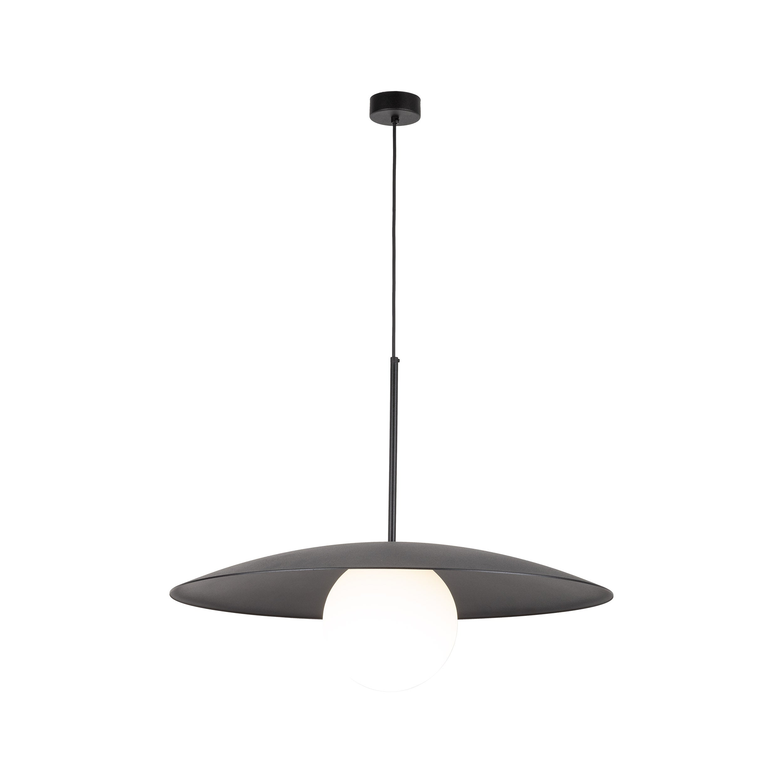 SLATE Mid-Century Modern Wide Dome Pendant Light for Kitchen Island & Dining Table
