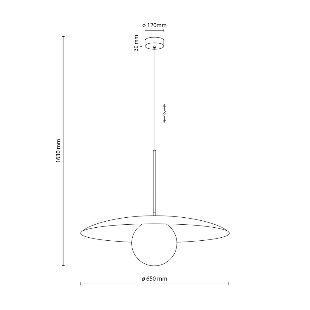 SLATE Mid-Century Modern Wide Dome Pendant Light for Kitchen Island & Dining Table