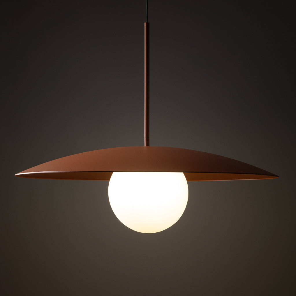 SLATE Mid-Century Modern Wide Dome Pendant Light for Kitchen Island & Dining Table