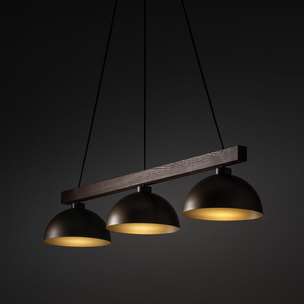 OSLO Brown Scandinavian 3-Light Pendant for Dining Table & Kitchen Island