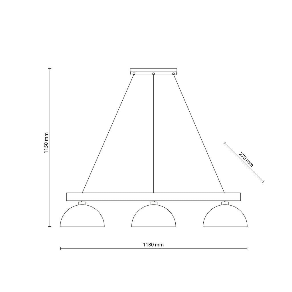 OSLO Brown Scandinavian 3-Light Pendant for Dining Table & Kitchen Island