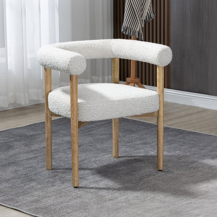 Svea Boucle Dining Chair - Cream