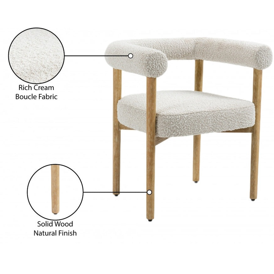 Svea Boucle Dining Chair - Cream