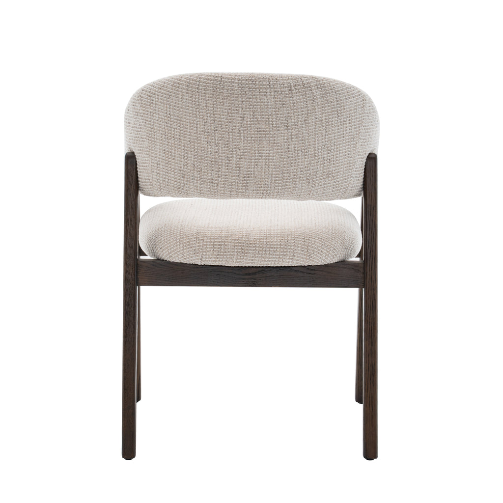 Fiol Dining Chair – Beige Upholstery & Dirty Oak Wood Frame