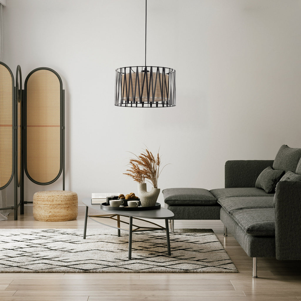 HARMONY NATURE Woven Jute Pendant Light for Dining Room, Bedroom & Living Room
