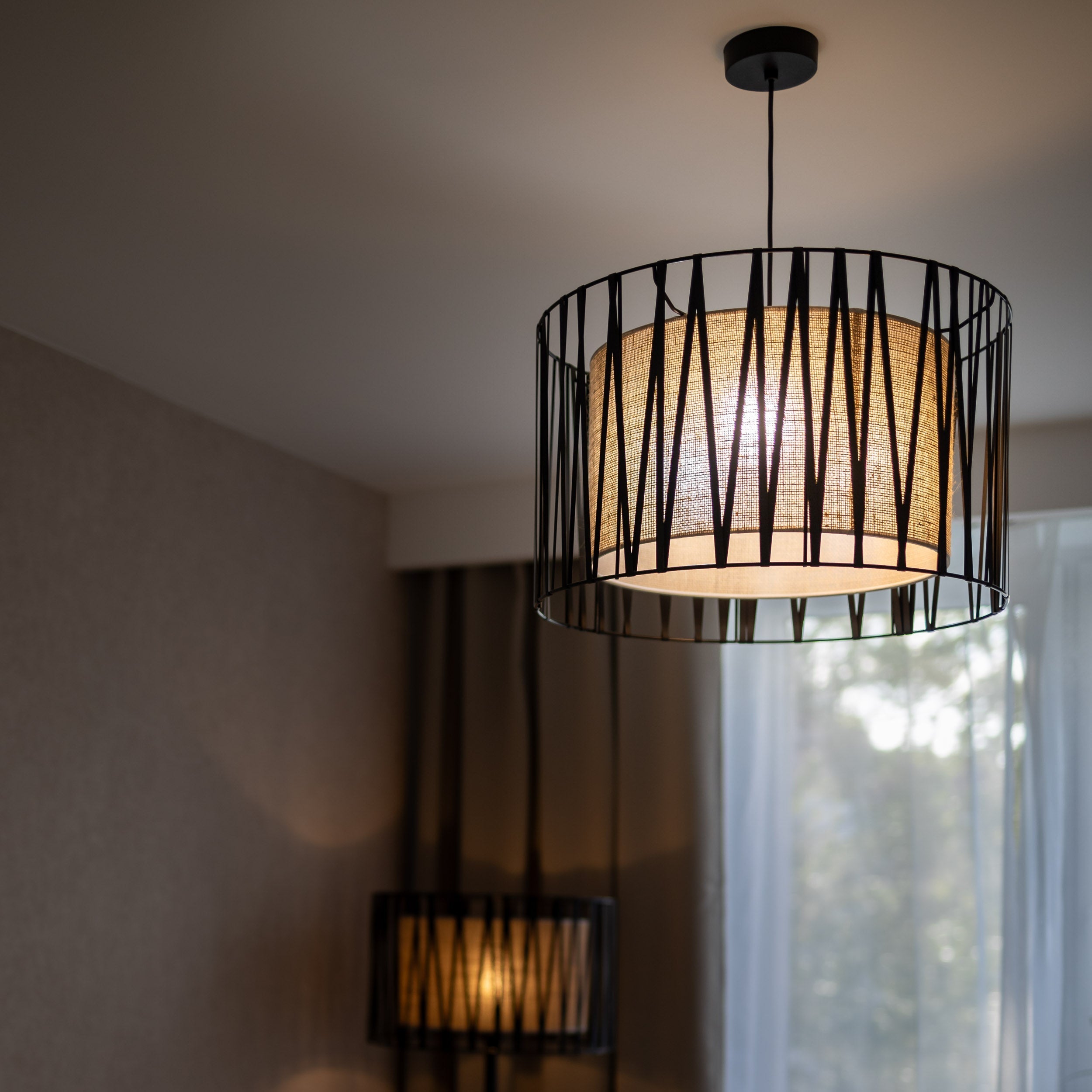 HARMONY NATURE Woven Jute Pendant Light for Dining Room, Bedroom & Living Room