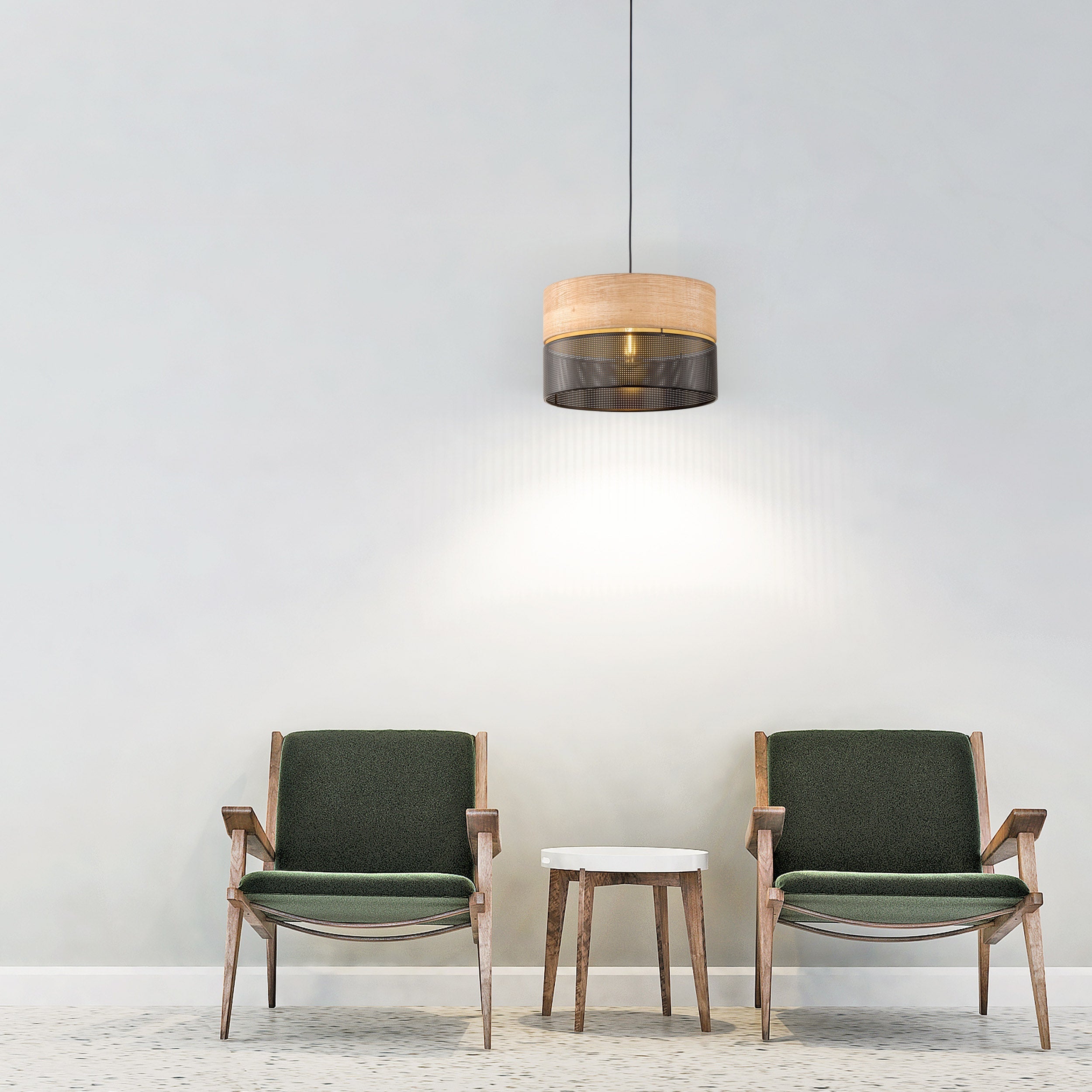 Nicol Scandinavian Drum Pendant Light for Dining Room & Bedroom