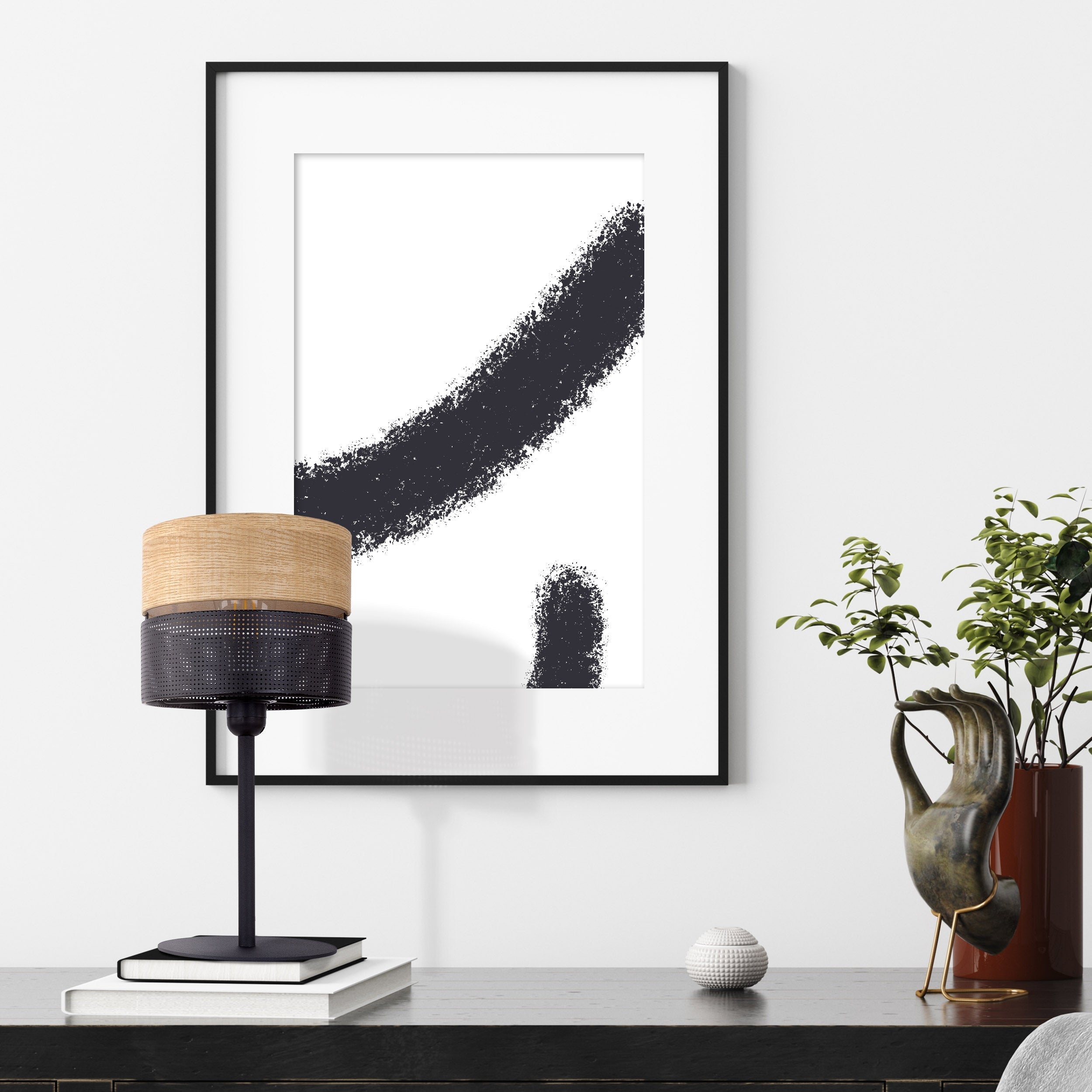 NICOL Scandinavian Table Lamp for Bedroom & Nightstand
