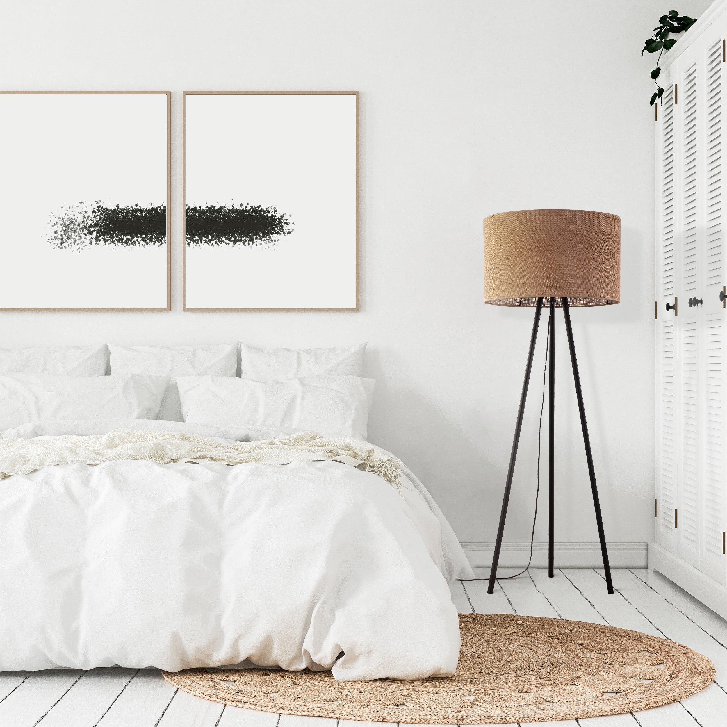JUTE Natural Woven Floor Lamp for Living Room, Bedroom & Reading Nook – Scandinavian Minimalist Lighting