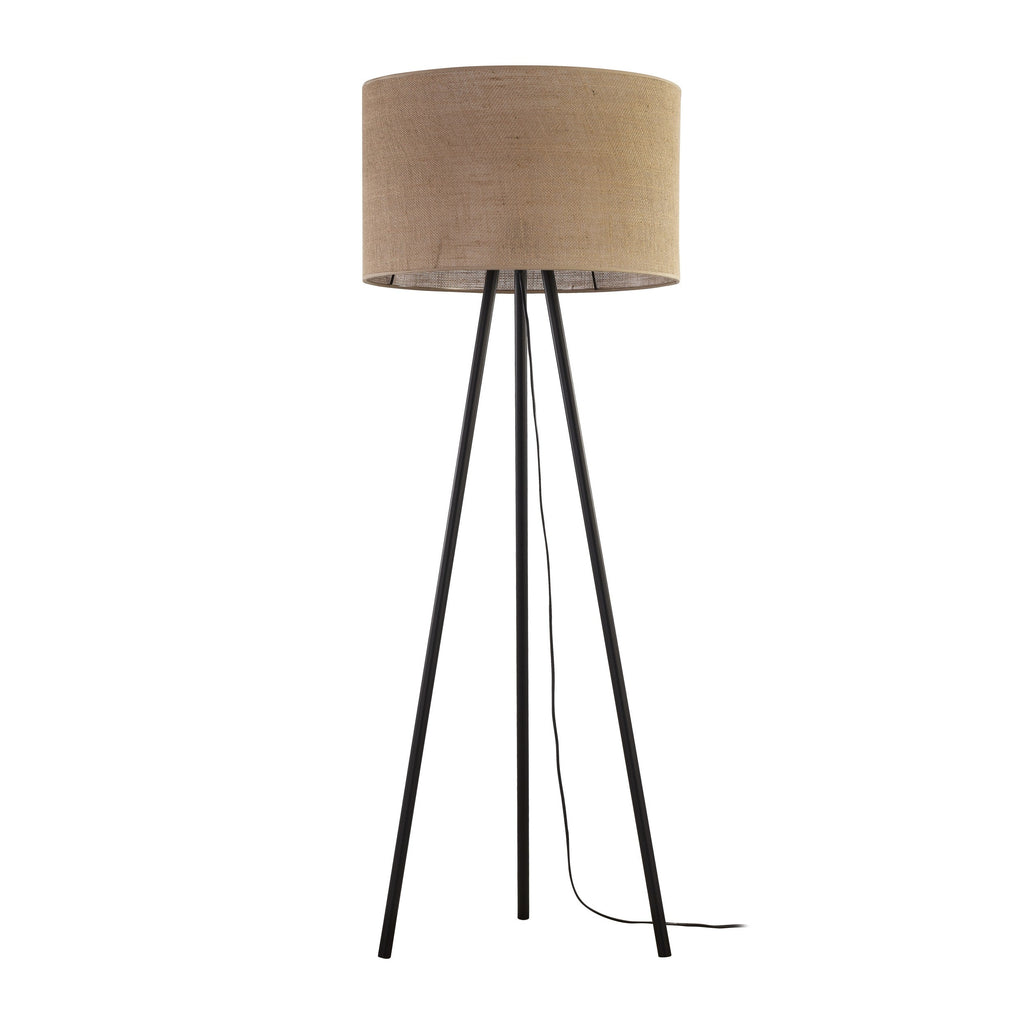 JUTE Natural Woven Floor Lamp for Living Room, Bedroom & Reading Nook – Scandinavian Minimalist Lighting