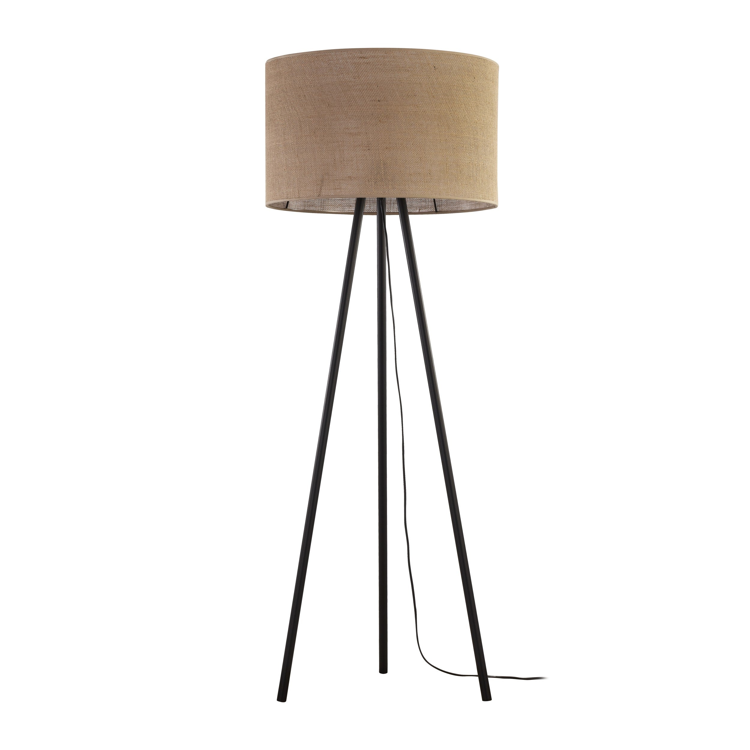 JUTE Natural Woven Floor Lamp for Living Room, Bedroom & Reading Nook – Scandinavian Minimalist Lighting