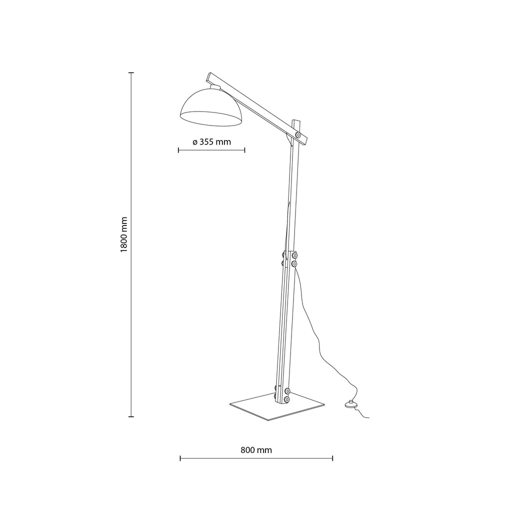 OSLO Black Scandinavian Floor Lamp for Living Room, Bedroom & Office – Modern Minimalist Lighting