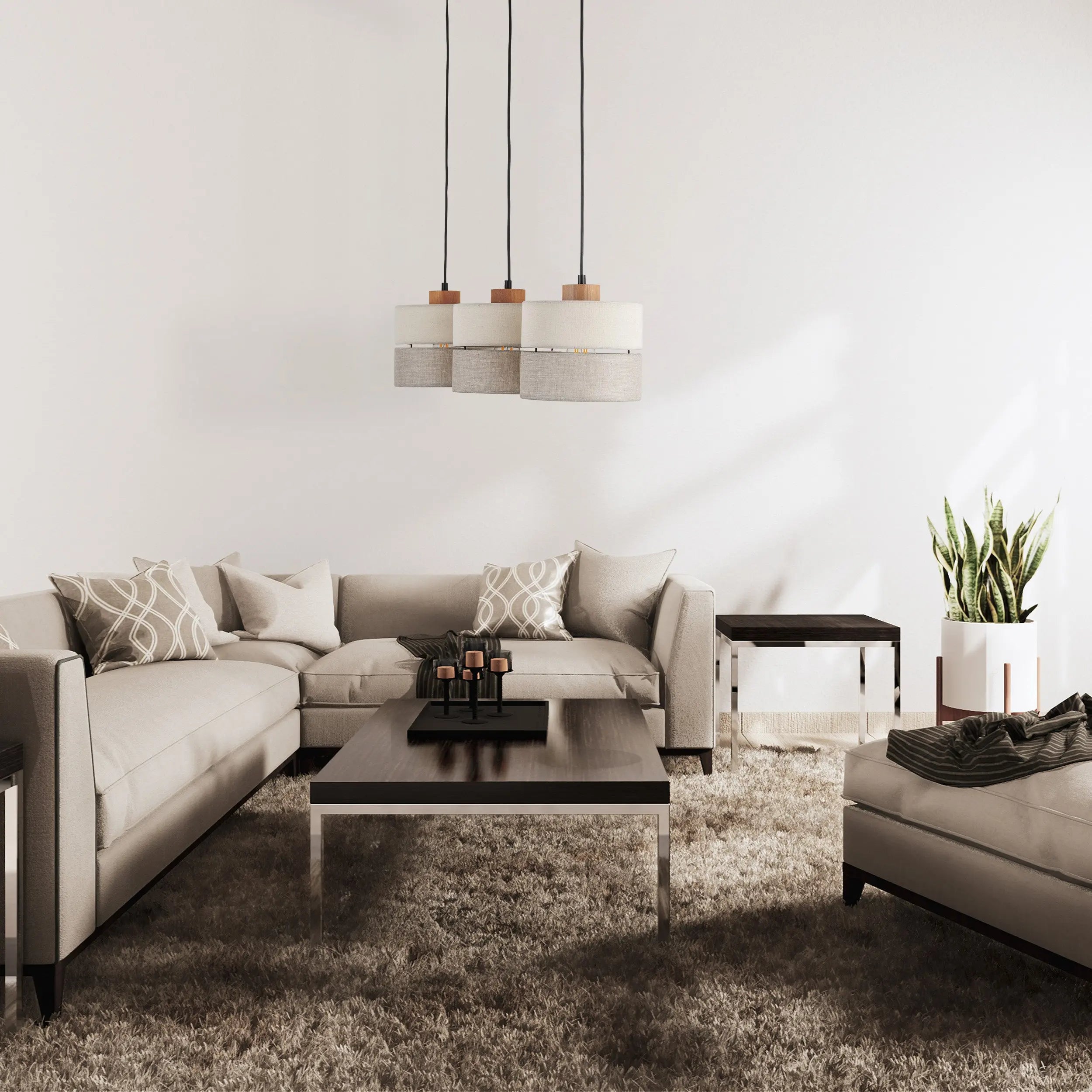 Eco Scandinavian 3-Light Pendant for Kitchen Island & Dining Table