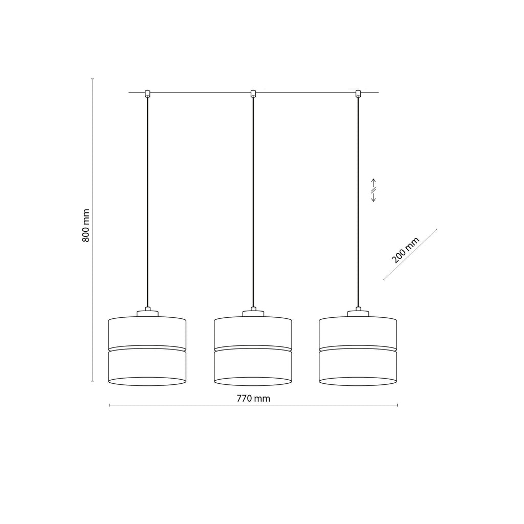 Eco Scandinavian 3-Light Pendant for Kitchen Island & Dining Table