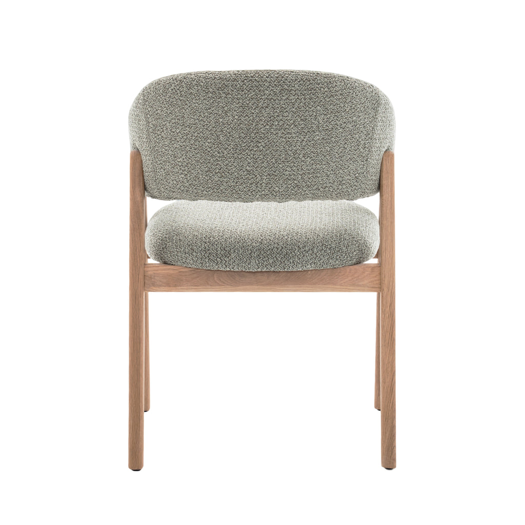 Fiol Dining Chair – Mint Green Upholstery & Natural Wood Frame