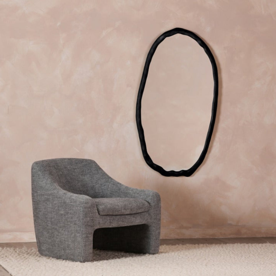Foundry Oval Mirror Black