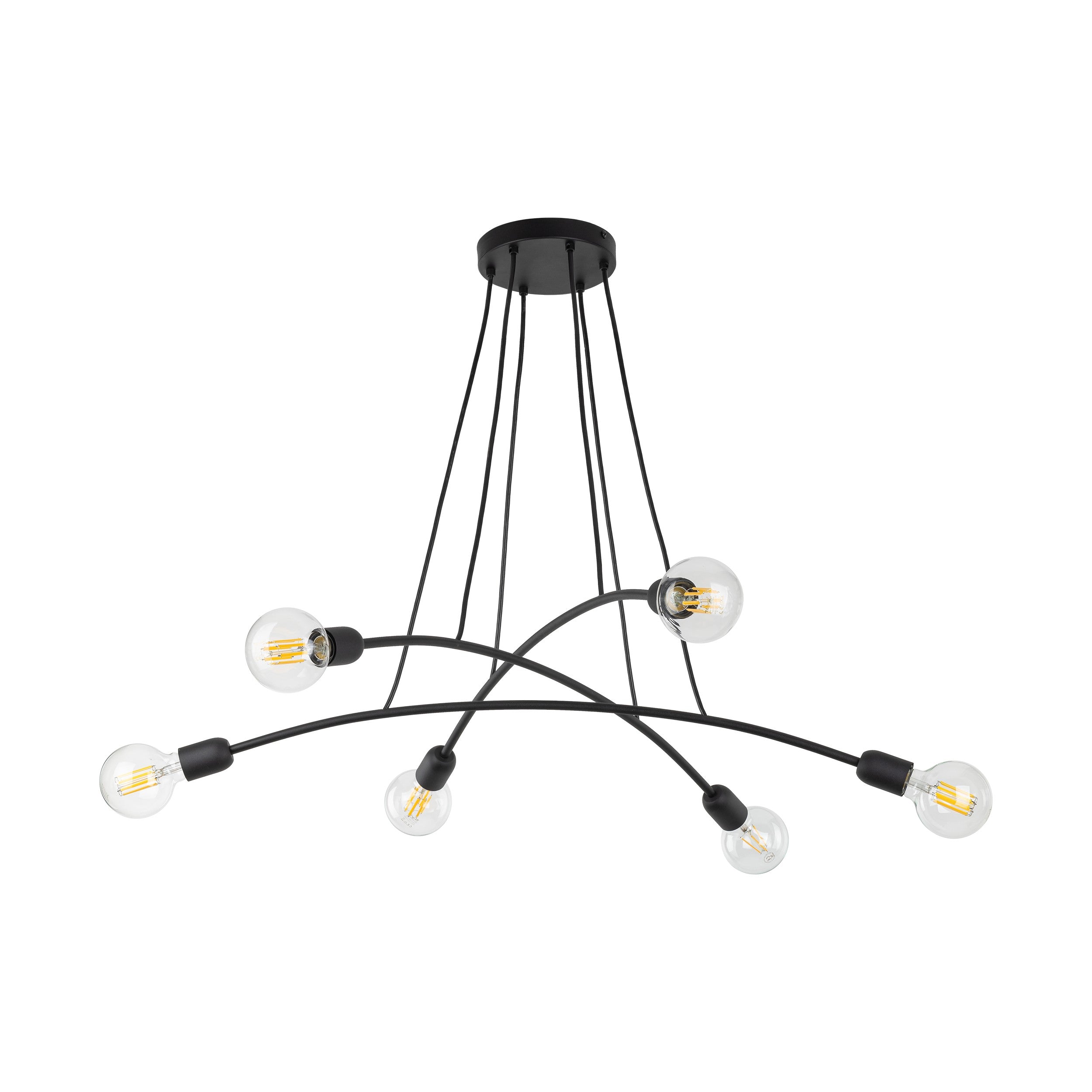 HELIX Black Minimalist 6-Light Pendant for Dining Room & Open Spaces (Clearance)