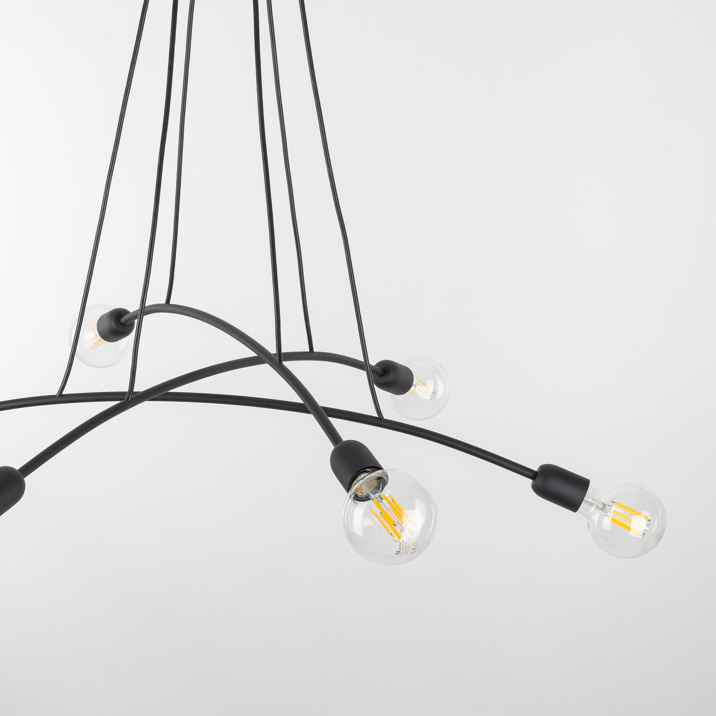 HELIX Black Minimalist 6-Light Pendant for Dining Room & Open Spaces (Clearance)