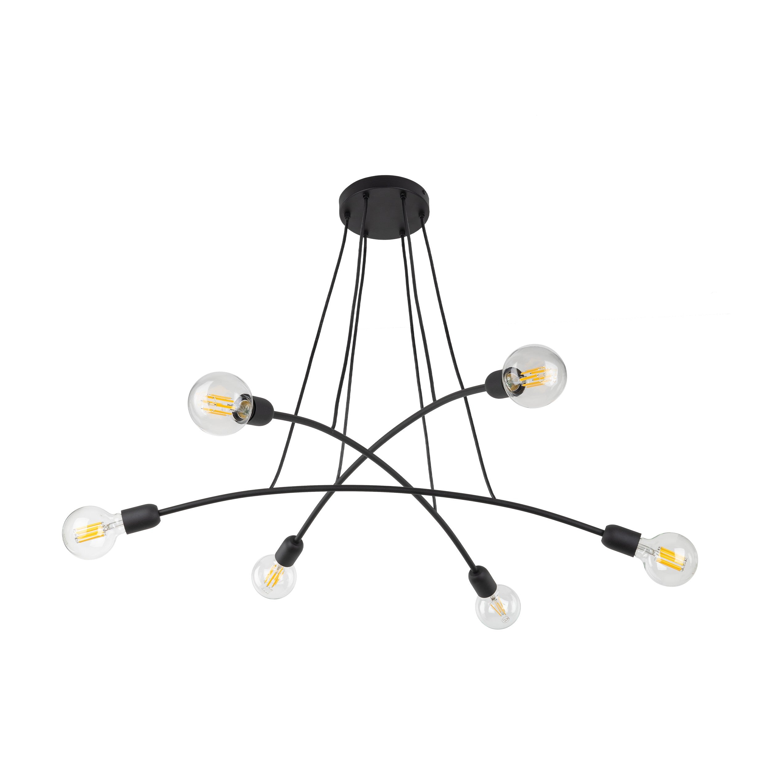 HELIX Black Minimalist 6-Light Pendant for Dining Room & Open Spaces (Clearance)