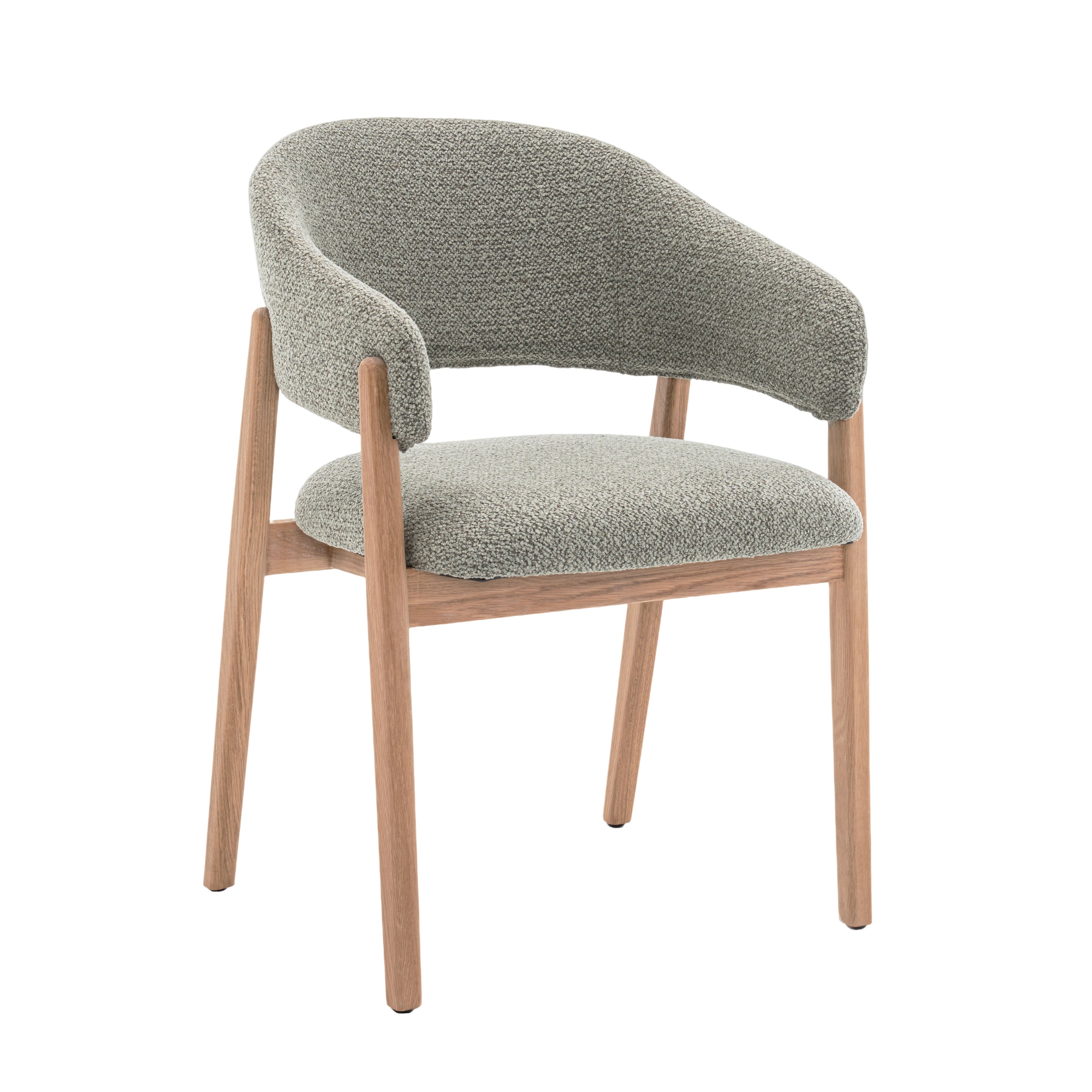 Fiol Dining Chair – Mint Green Upholstery & Natural Wood Frame