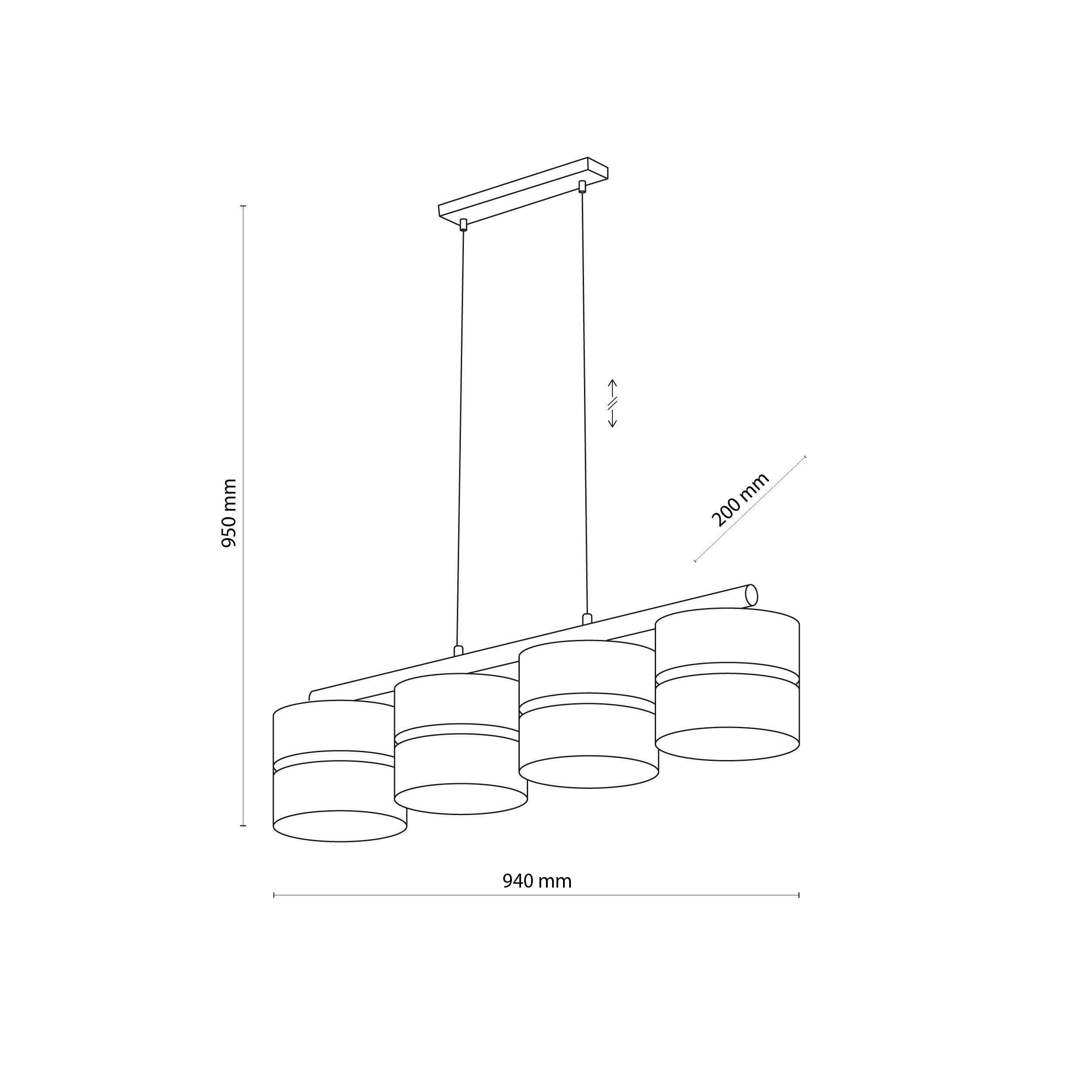 Linobianco 4-Light Linear Pendant with Linen & Jute Shades for Kitchen Island & Dining Table