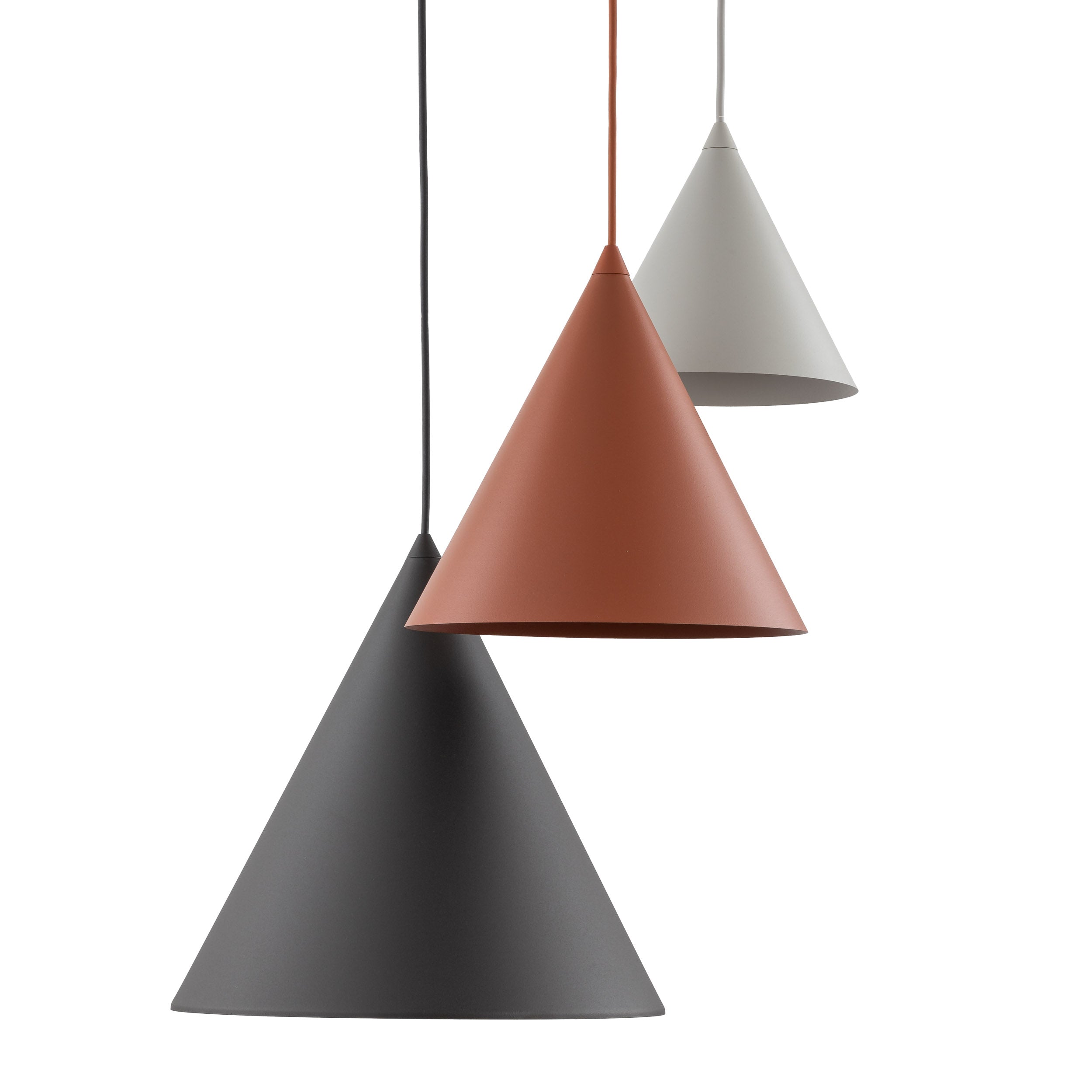 CONO Mix 3-Light Steel Cone Pendant for Kitchen Island & Dining Table