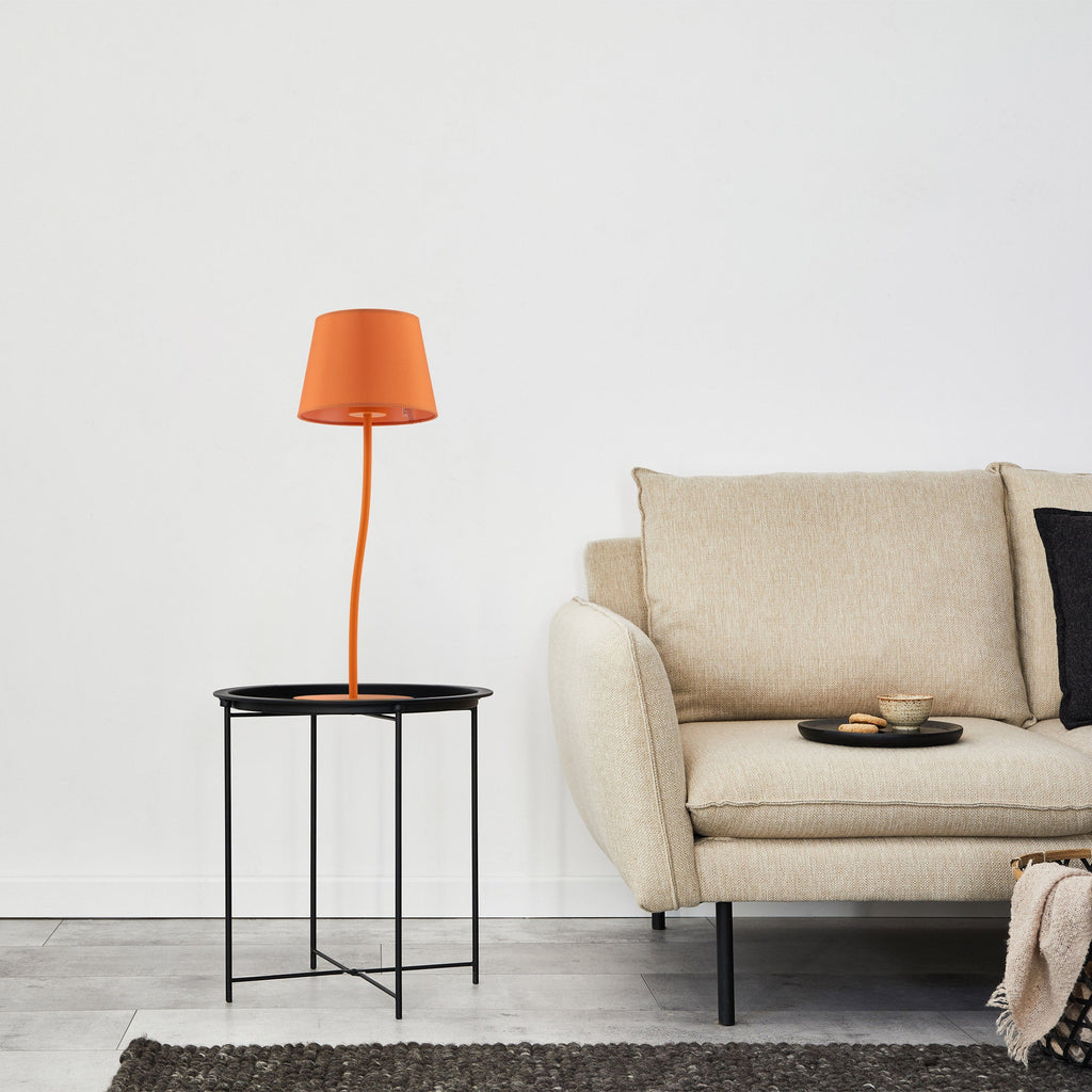 NICOLA Orange Mid-Century Modern Table Lamp for Bedroom & Living Room