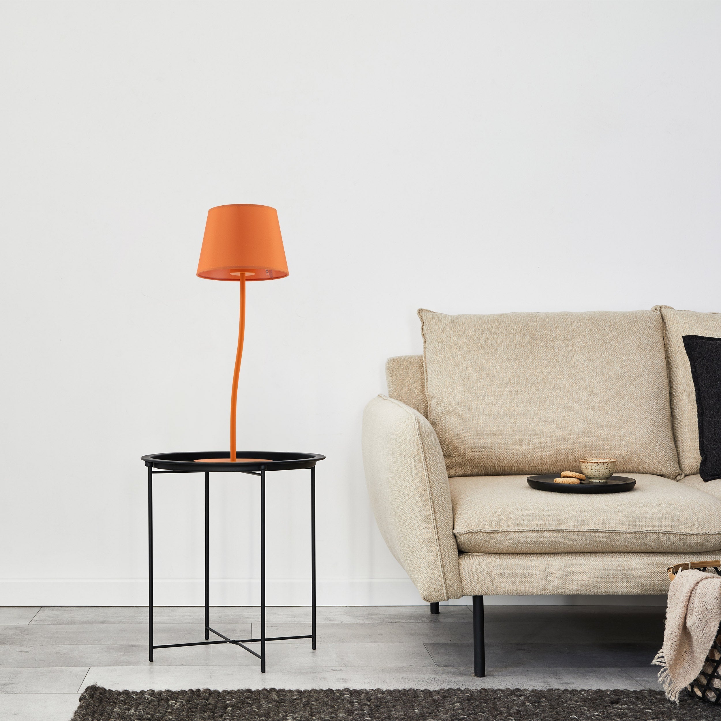 NICOLA Orange Mid-Century Modern Table Lamp for Bedroom & Living Room