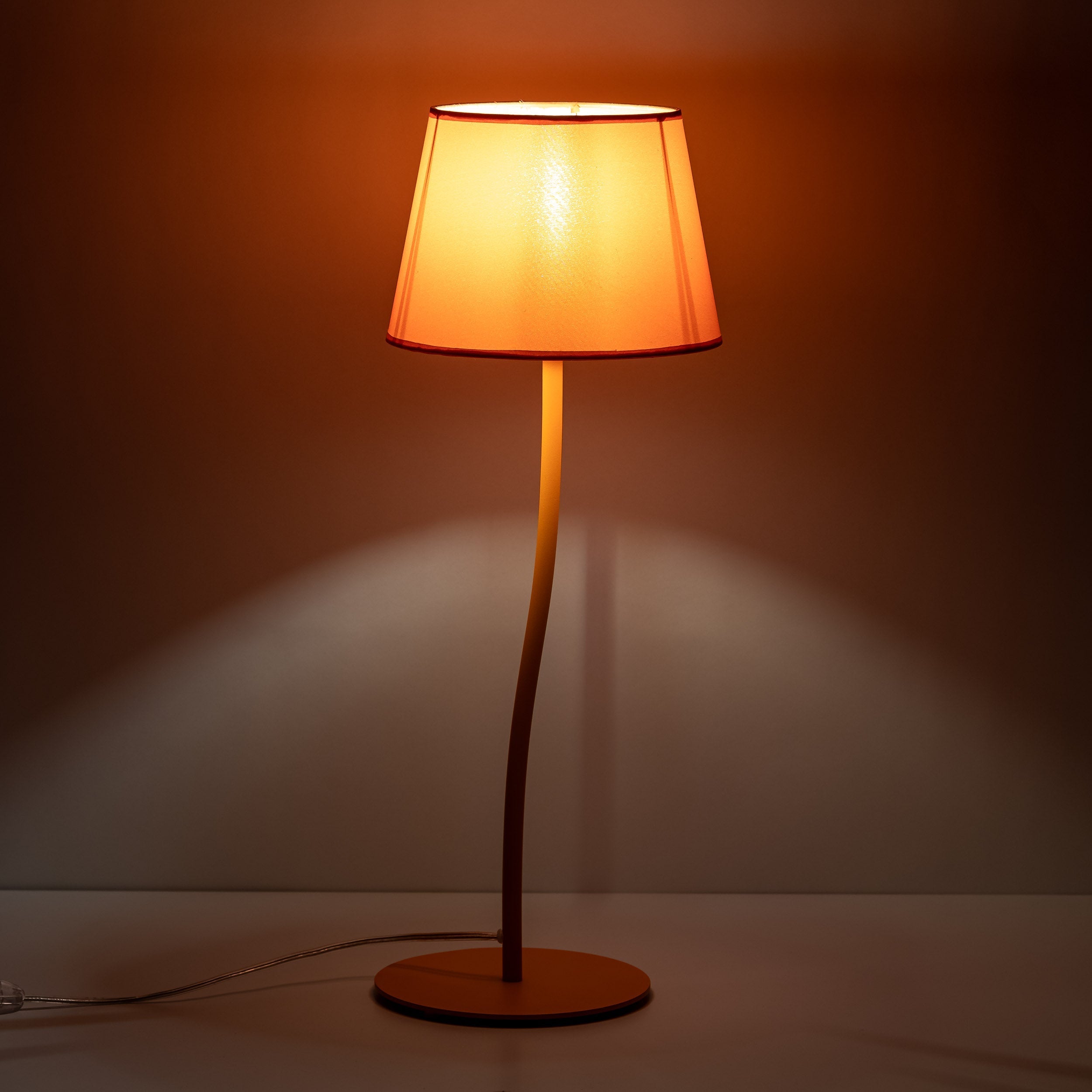NICOLA Orange Mid-Century Modern Table Lamp for Bedroom & Living Room