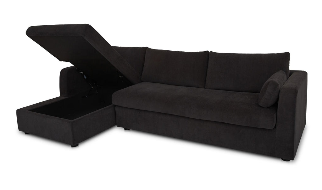 Burrow Sleeper Sectional With Storage Chaise Black Left
