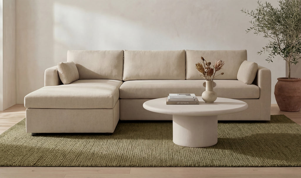 Burrow Sleeper Sectional With Storage Chaise Sand Left