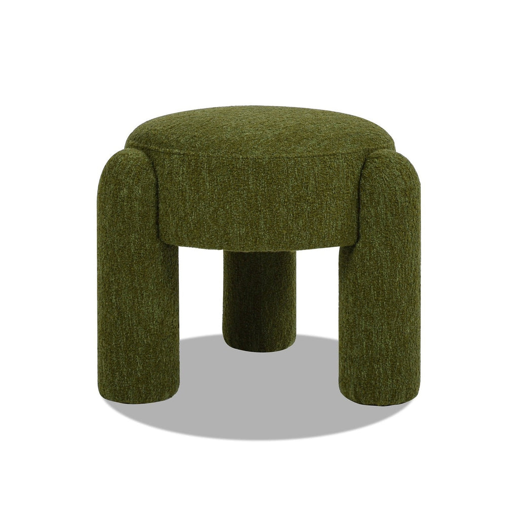 Olea Boucle Ottoman - Moss Green