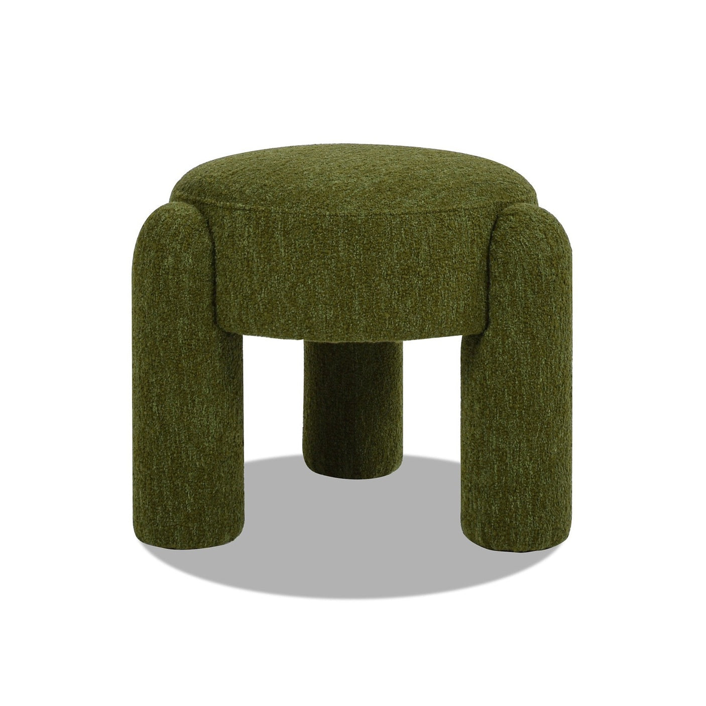 Olea Boucle Ottoman - Moss Green
