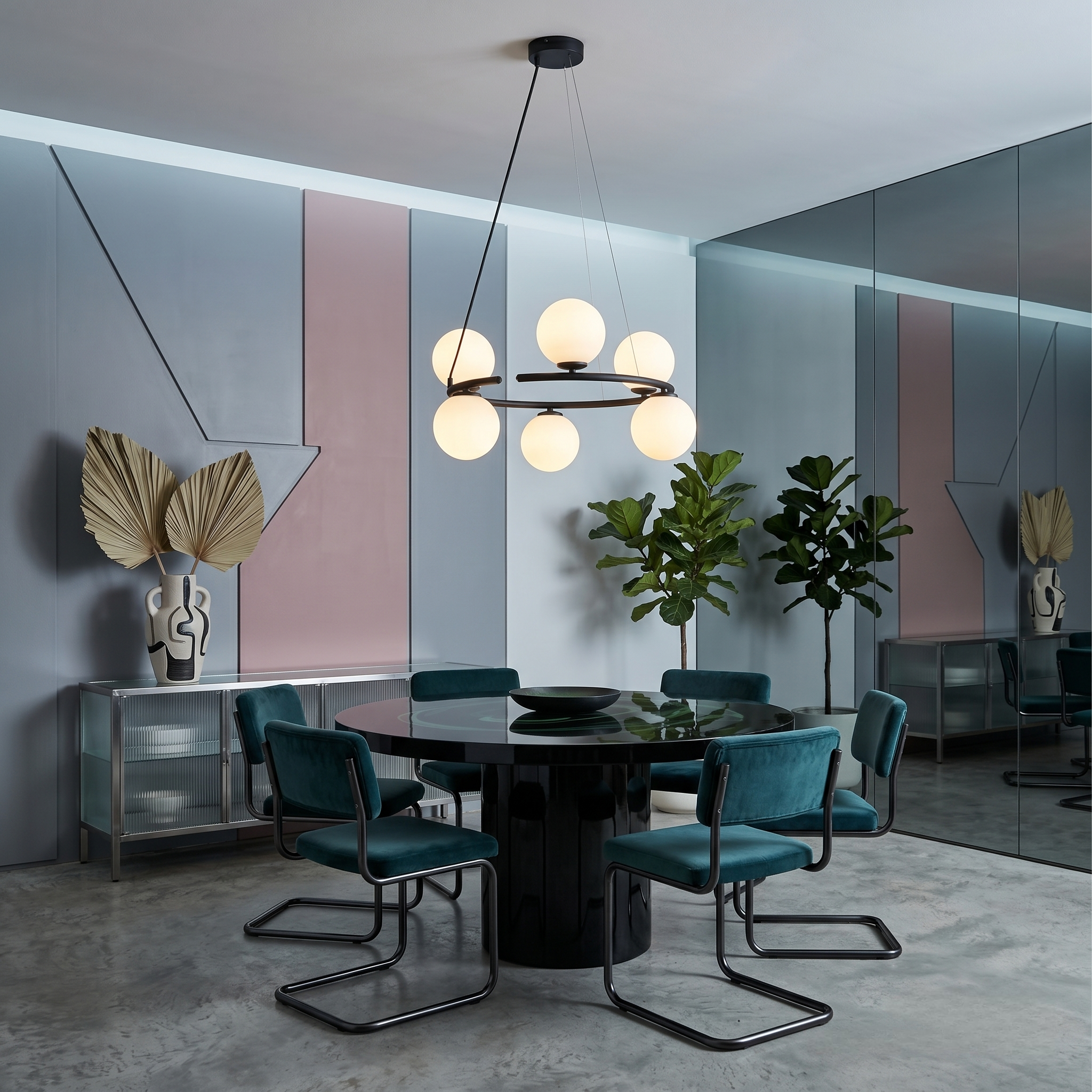ANABELLE 6-Light Scandinavian Globe Chandelier for Dining Room & Modern Interiors